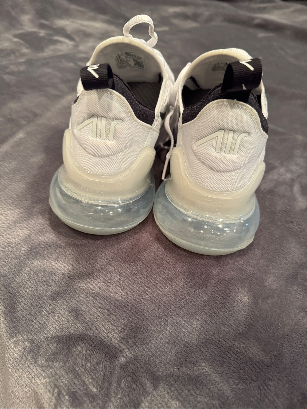 Nike Air Max 270 White Black Athletic Shoes - Picture 5 of 6